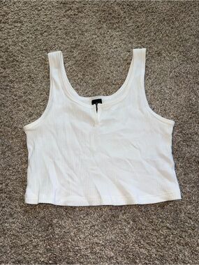 Wild Fable - Ribbed Scoop Neck Tank - M, White